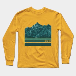 Serles Mountain Illustration Long Sleeve T-Shirt